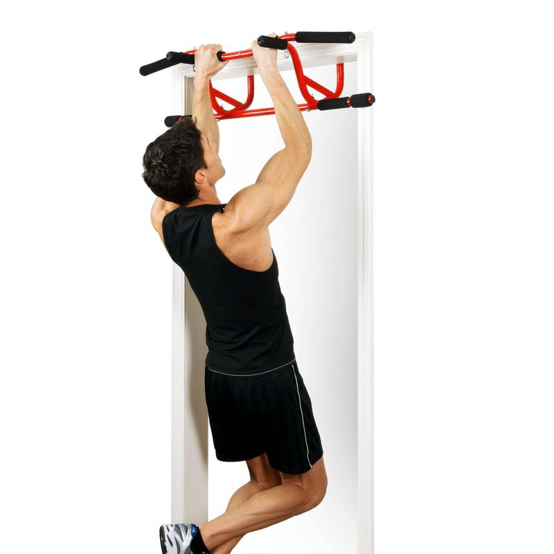 GoFit Elevated Chin Up Station - Red/Black