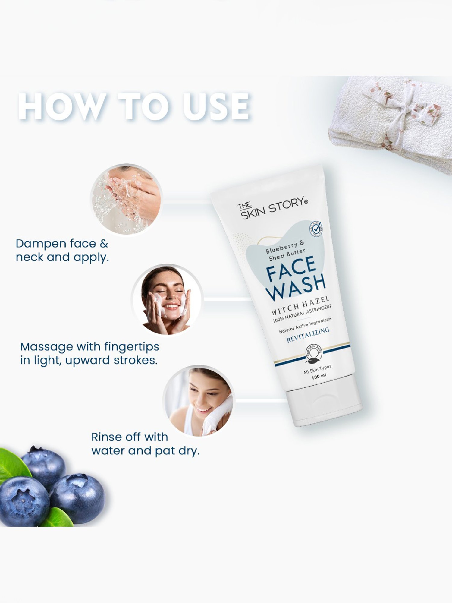 The Skin Story Blueberry & Shea Butter Revitalizing Face Wash - 100 ml