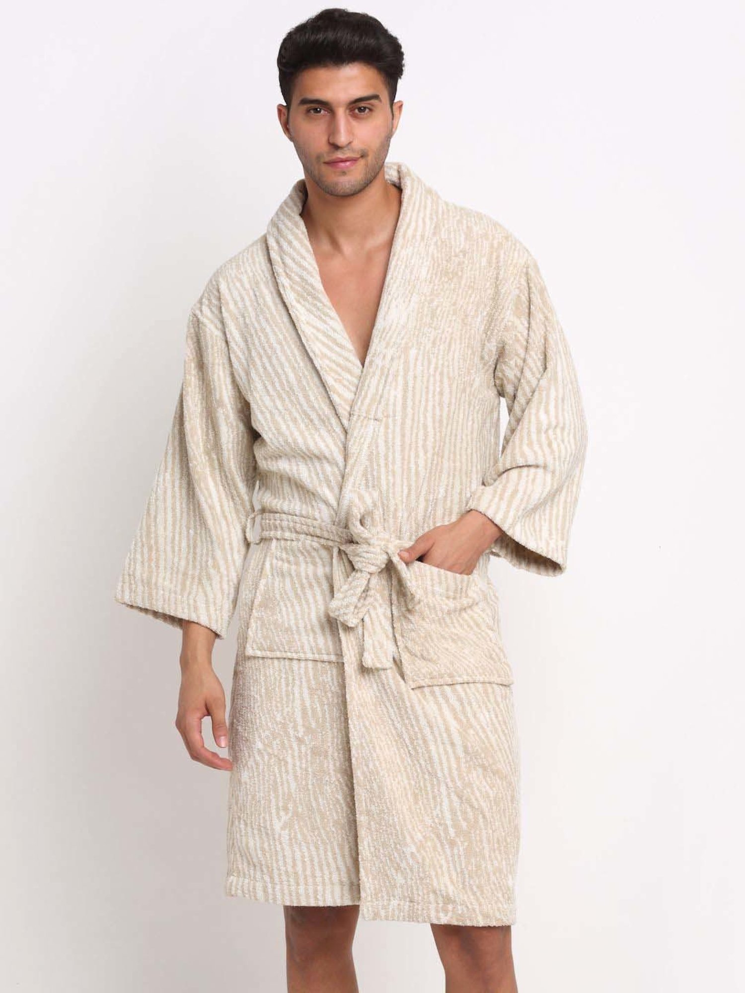 Trident Comfort Living Grey Cotton 380 GSM Bathrobe