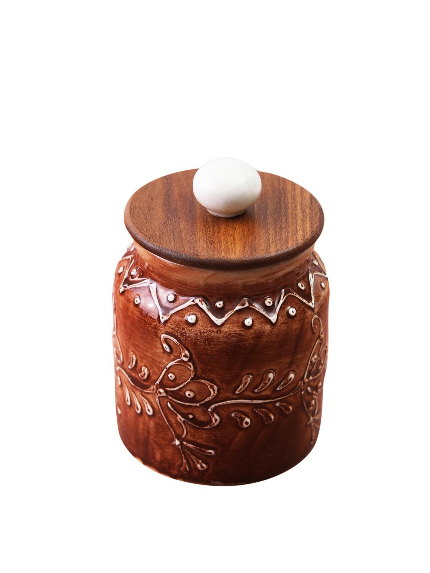 VarEesha Brown Ceramic Air Tight Jars - Set of 2