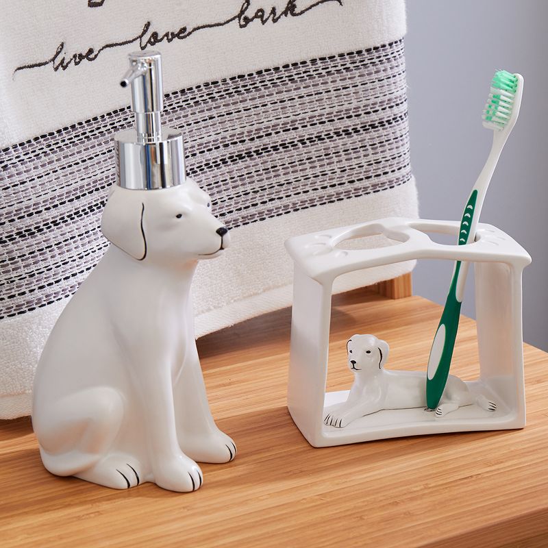 SKL Home by Saturday Knight Ltd. Fur Ever Friends Lotion Dispenser, White