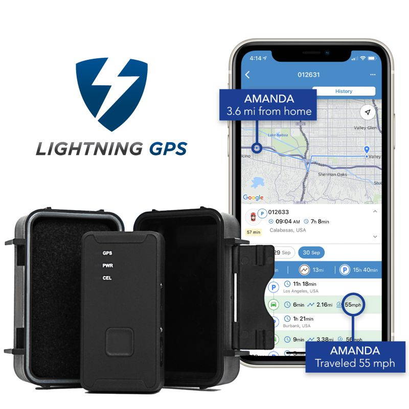 Lightning GPS Asset Locator with Magnetic Case- LTE Real-Time GPS Tracker - Connectivity for Coverage in North America - Covertly Mount on Vehicle, Car, Truck to Track. Subscription Required!