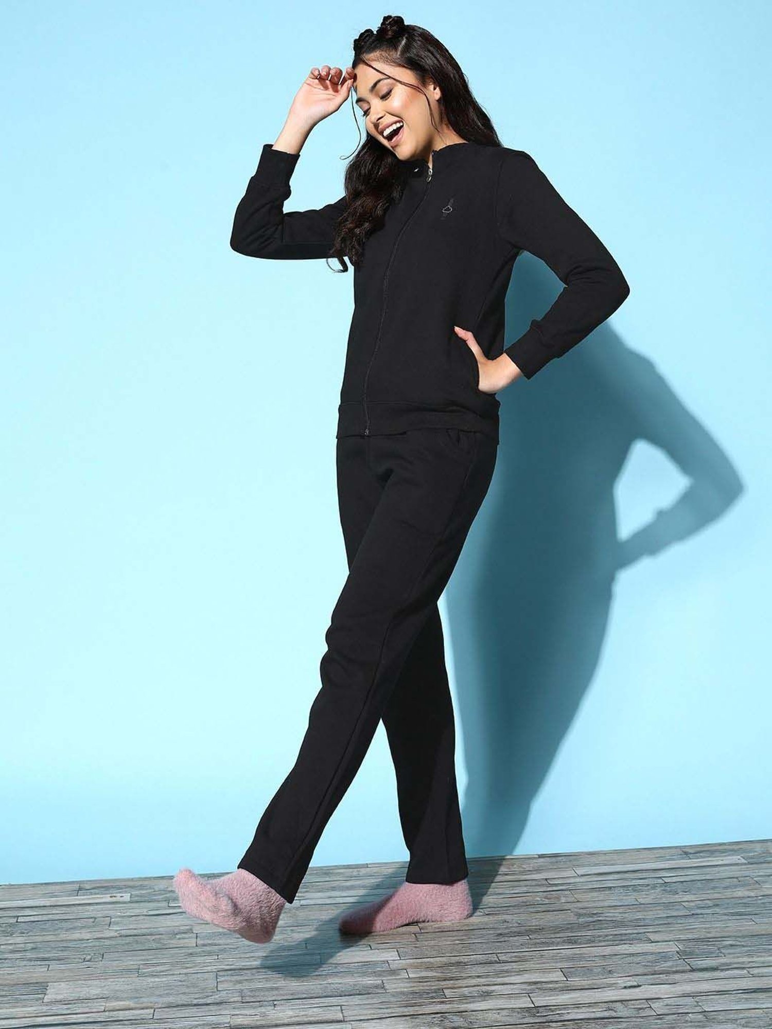 Sweet Dreams Black Regular Fit Track Suit
