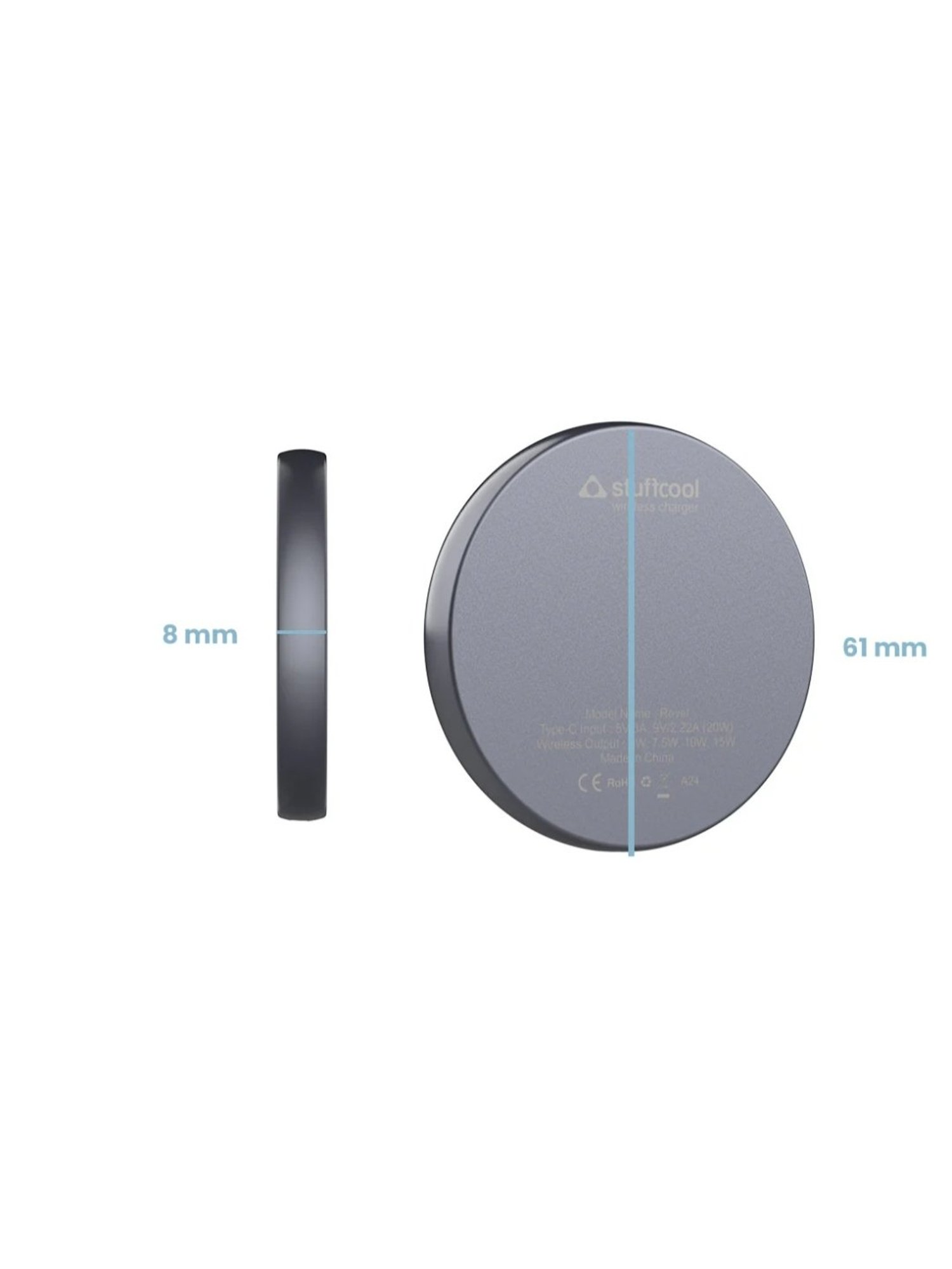 Stuffcool Revel Magnetic Wireless Charger with Qi2 Certification (Black)