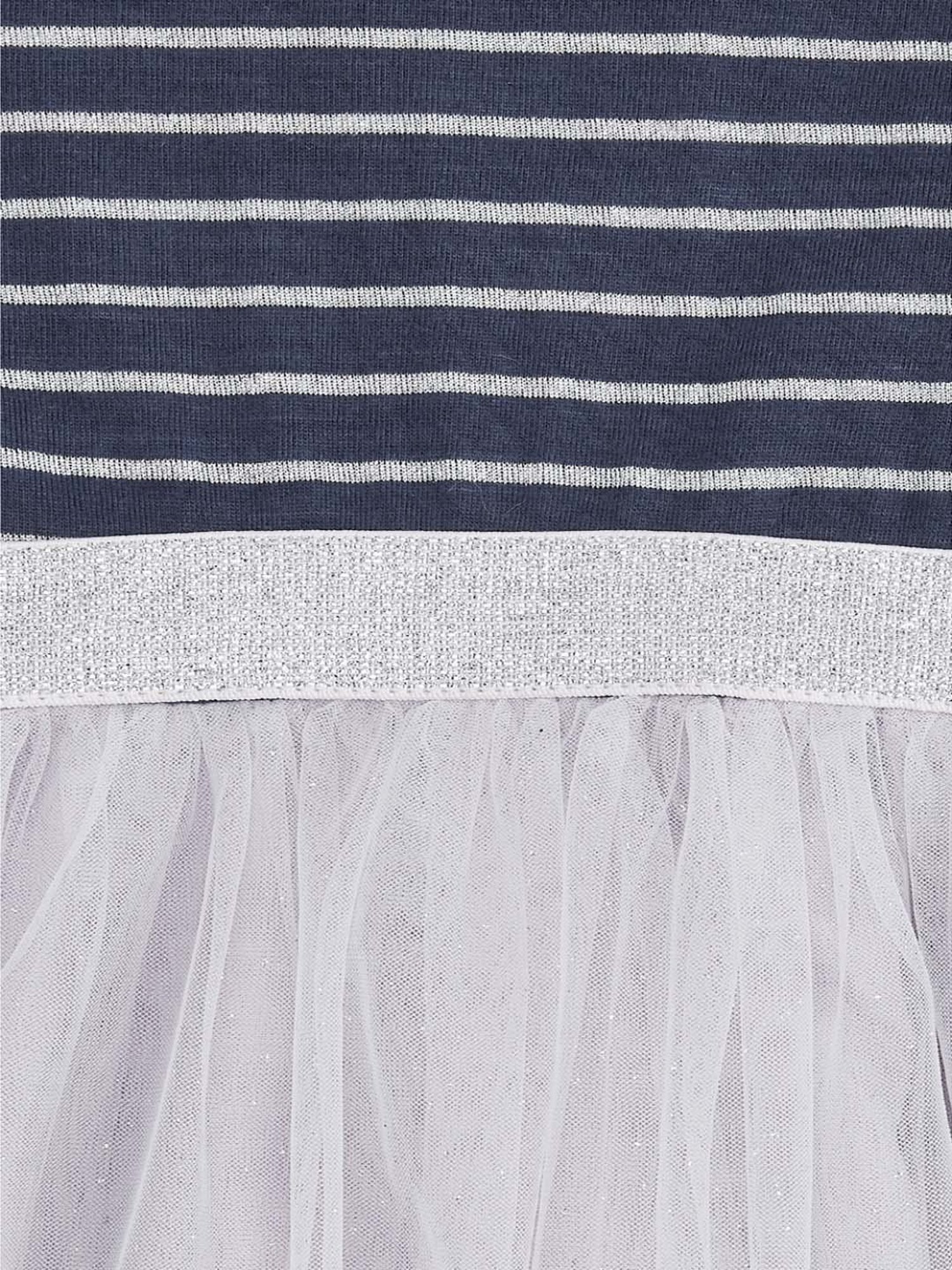 Pantaloons Junior Kids Navy & White Cotton Striped Full Sleeves Dress