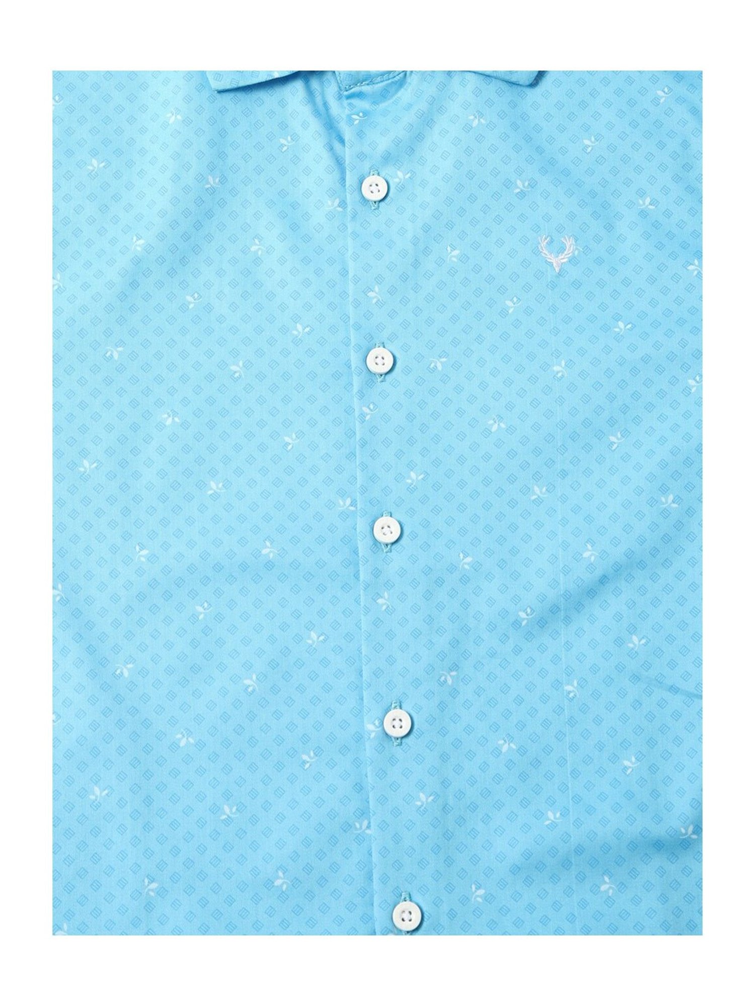 Allen Solly Junior Blue Printed Full Sleeves Shirt