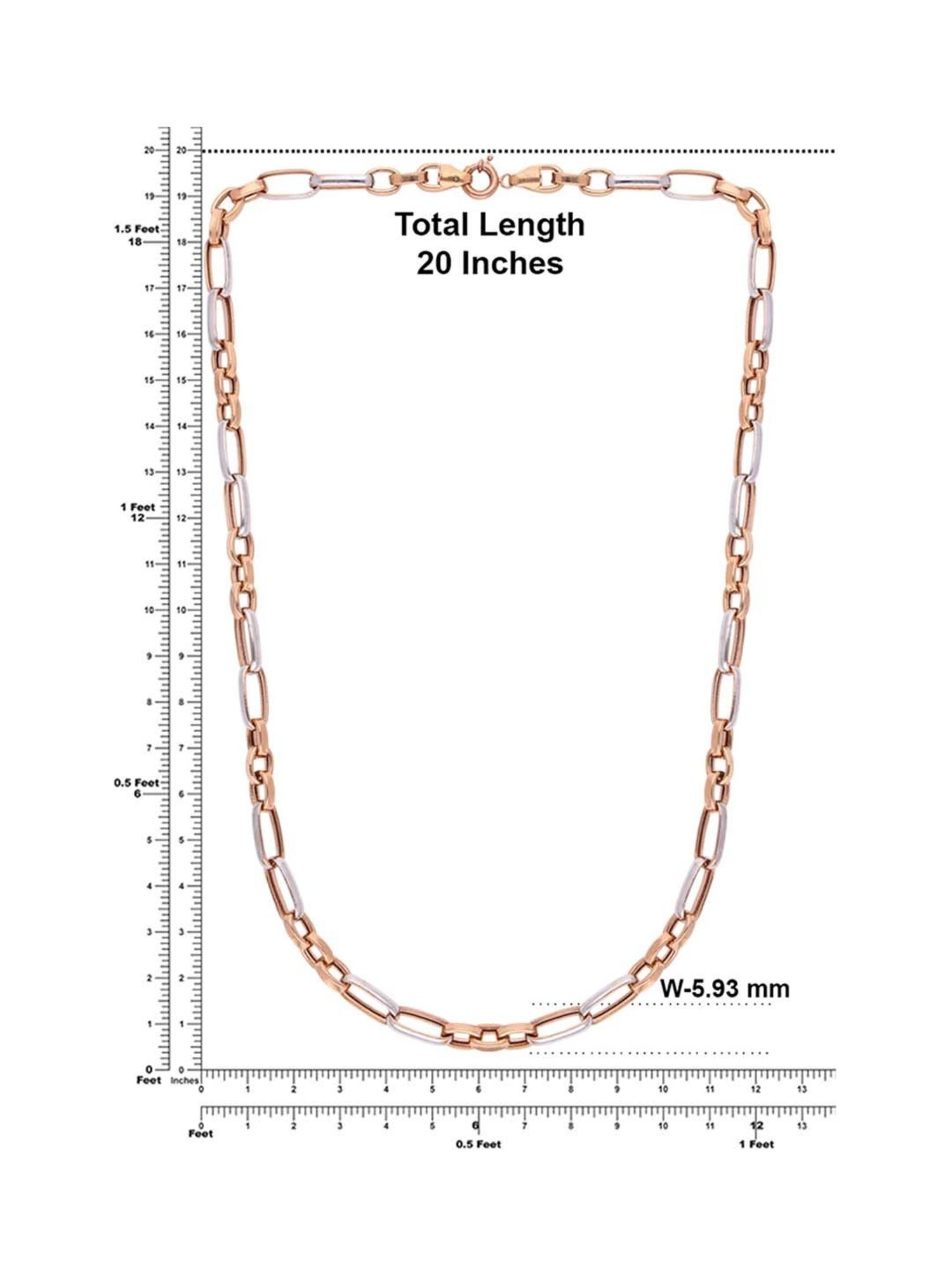 CKC Stylish Two-Tone Men's Fancy Chain