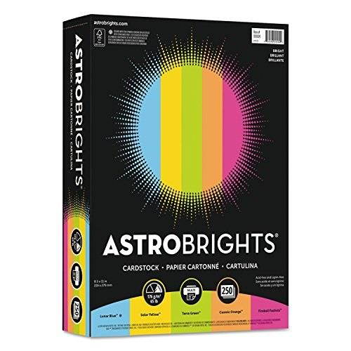 Astrobrights Astrobright Colored Cardstock 65lb 8-1/2"x11" 250Sht/PK Ast 99904
