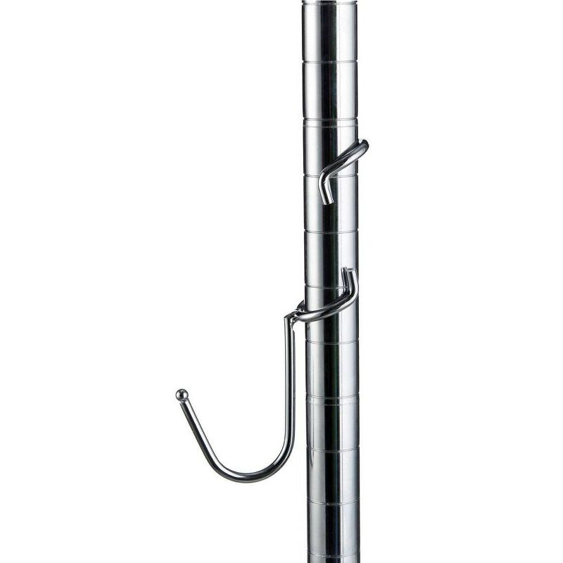 Sunway Tools 5pk J-Hook Wire Metal Shelf Organizer Chrome