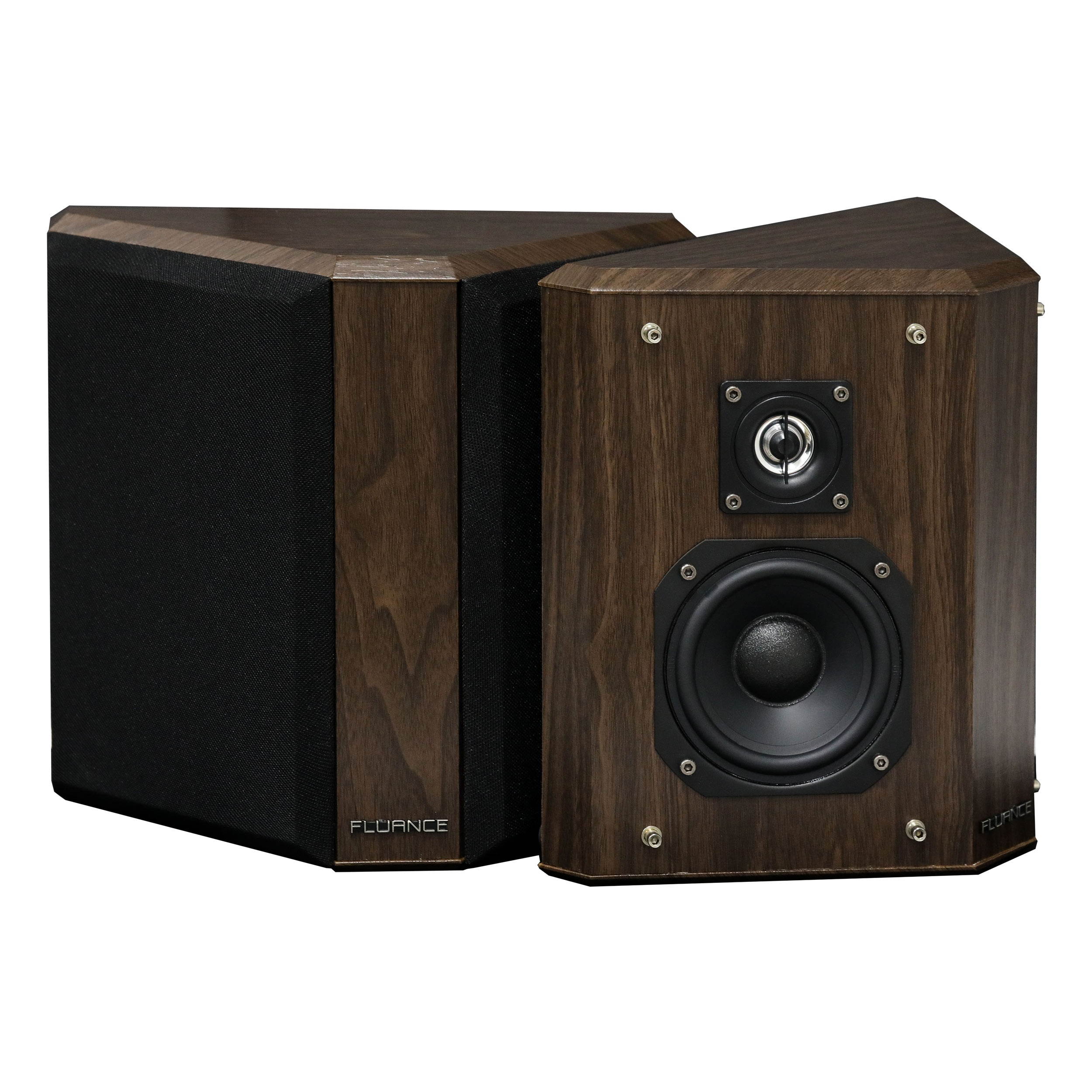Fluance Elite High Definition 2-Way Bipolar Surround Speakers for Wide Dispersion Surround Sound in Home Theater Systems - Natural Walnut/Pair (SXBP2W)