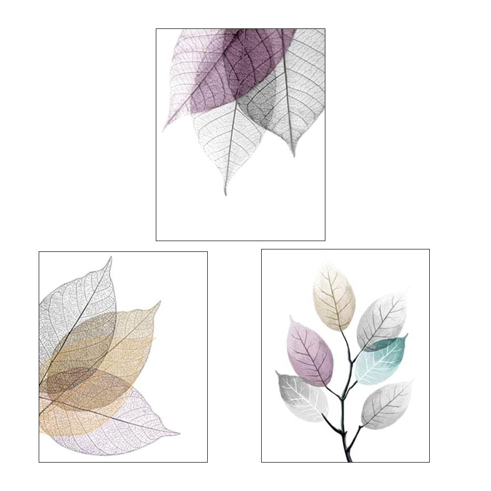 3Pcs Leaf Veins Art Printings Canvas Wall Art Modern Home Art Decorations