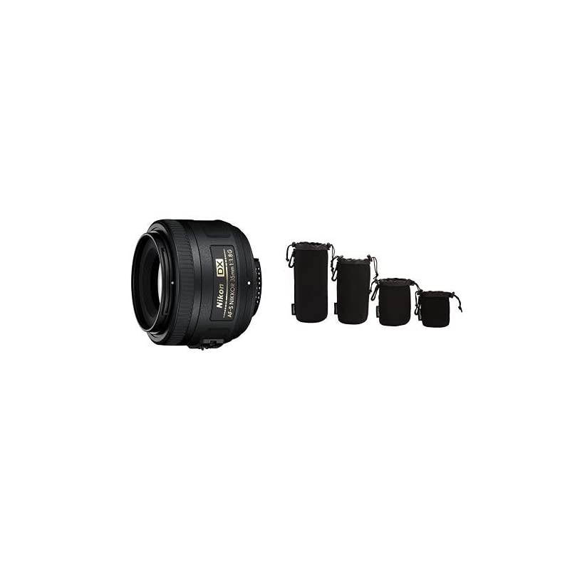 AF-S DX NIKKOR 35mm f/1.8G Lens with Auto Focus with Camera Lens Protective Pouches - Water Resistant