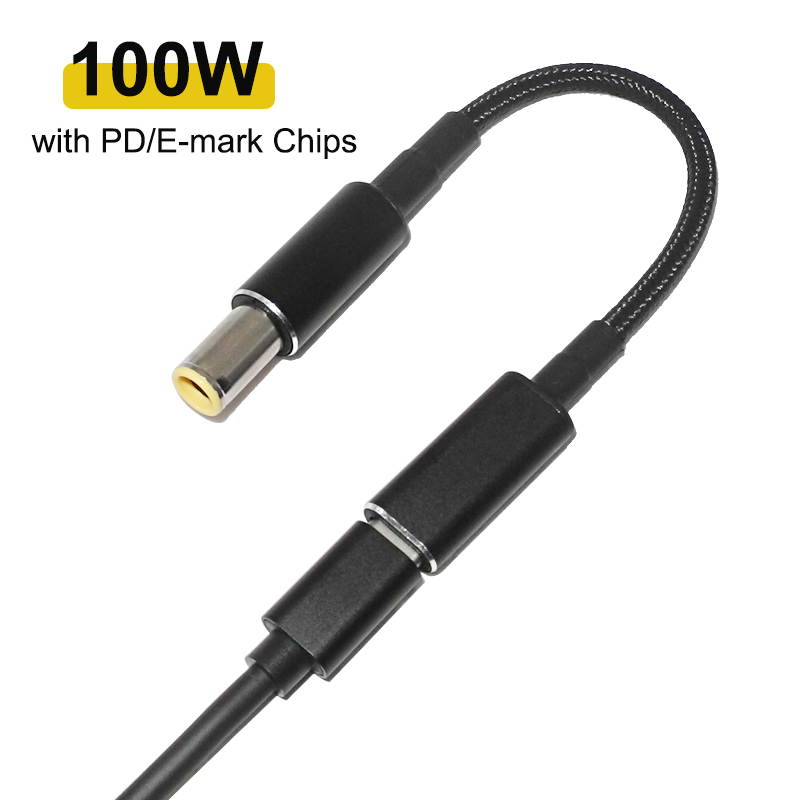 100W Laptop Power Adapter Connector Fast Charging Cable Cord USB Type C Female to 7.9mm 5.5mm Lenovo Notebook Charger Plug Jack Converter