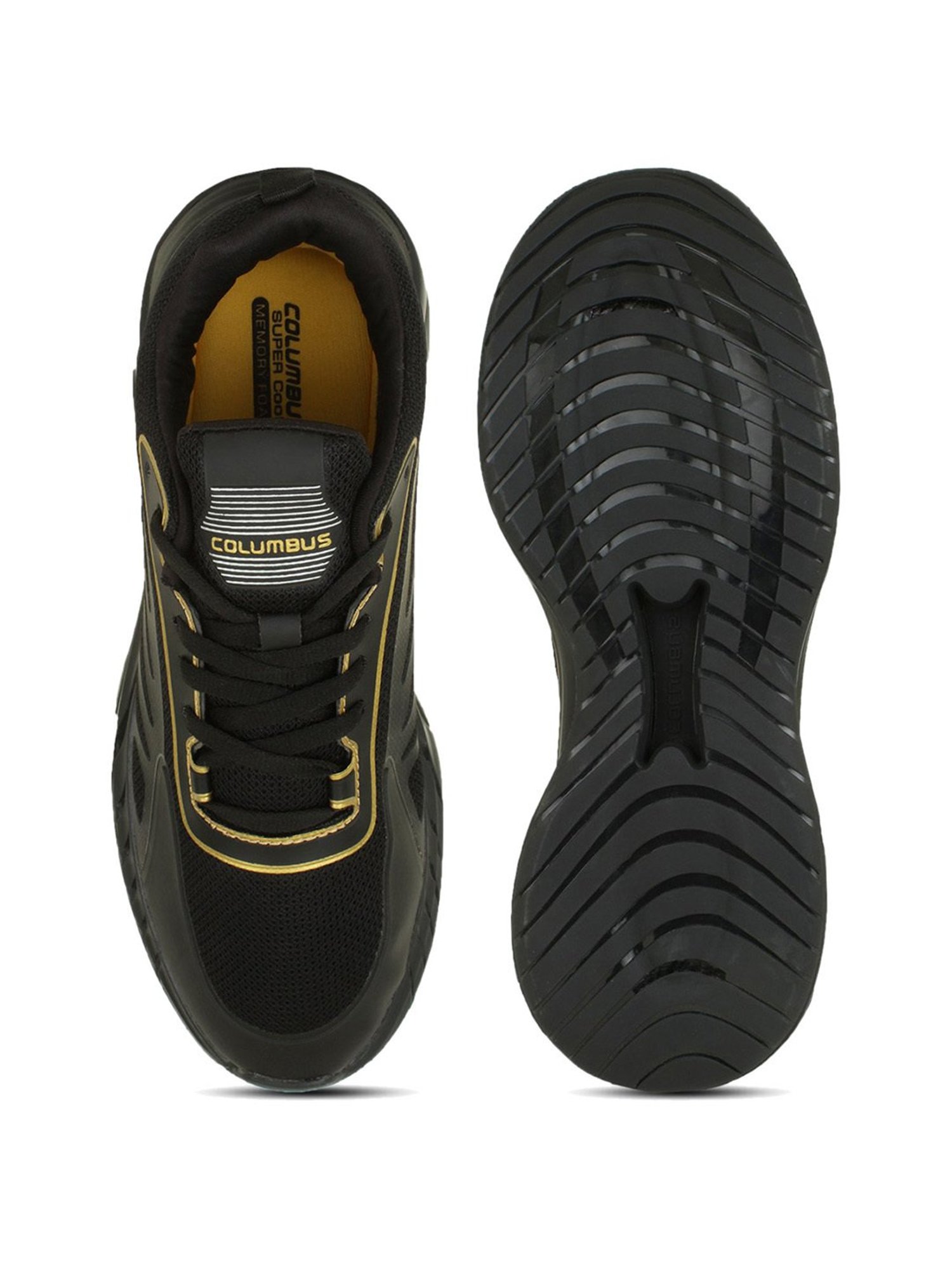 Columbus Men's Black Running Shoes