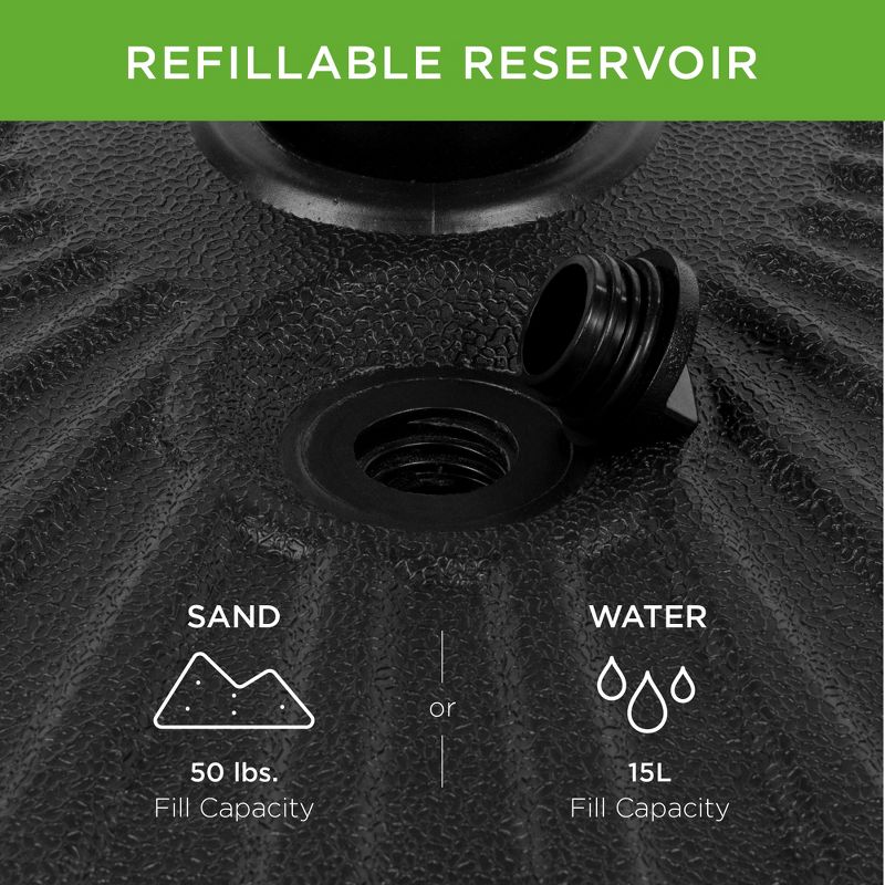 Best Choice Products Fillable Plastic Patio Umbrella Base Stand Pole Holder for Outdoor, Lawn, Garden - Black
