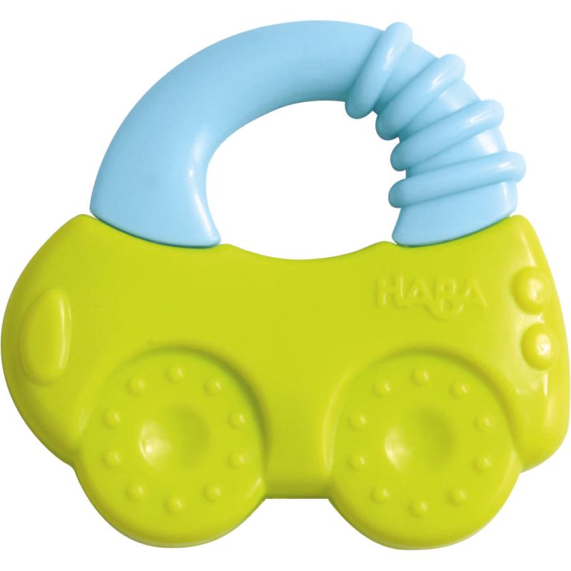 HABA Clutching Toy Car - Water Filled Silicone Teether and Rattle