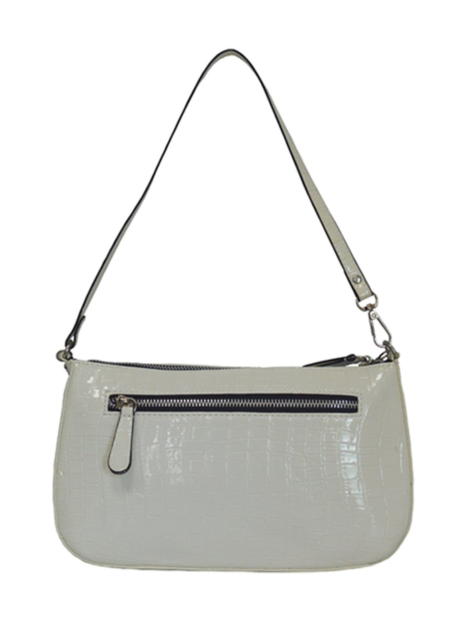 BELWABA White Textured Medium Shoulder Bag