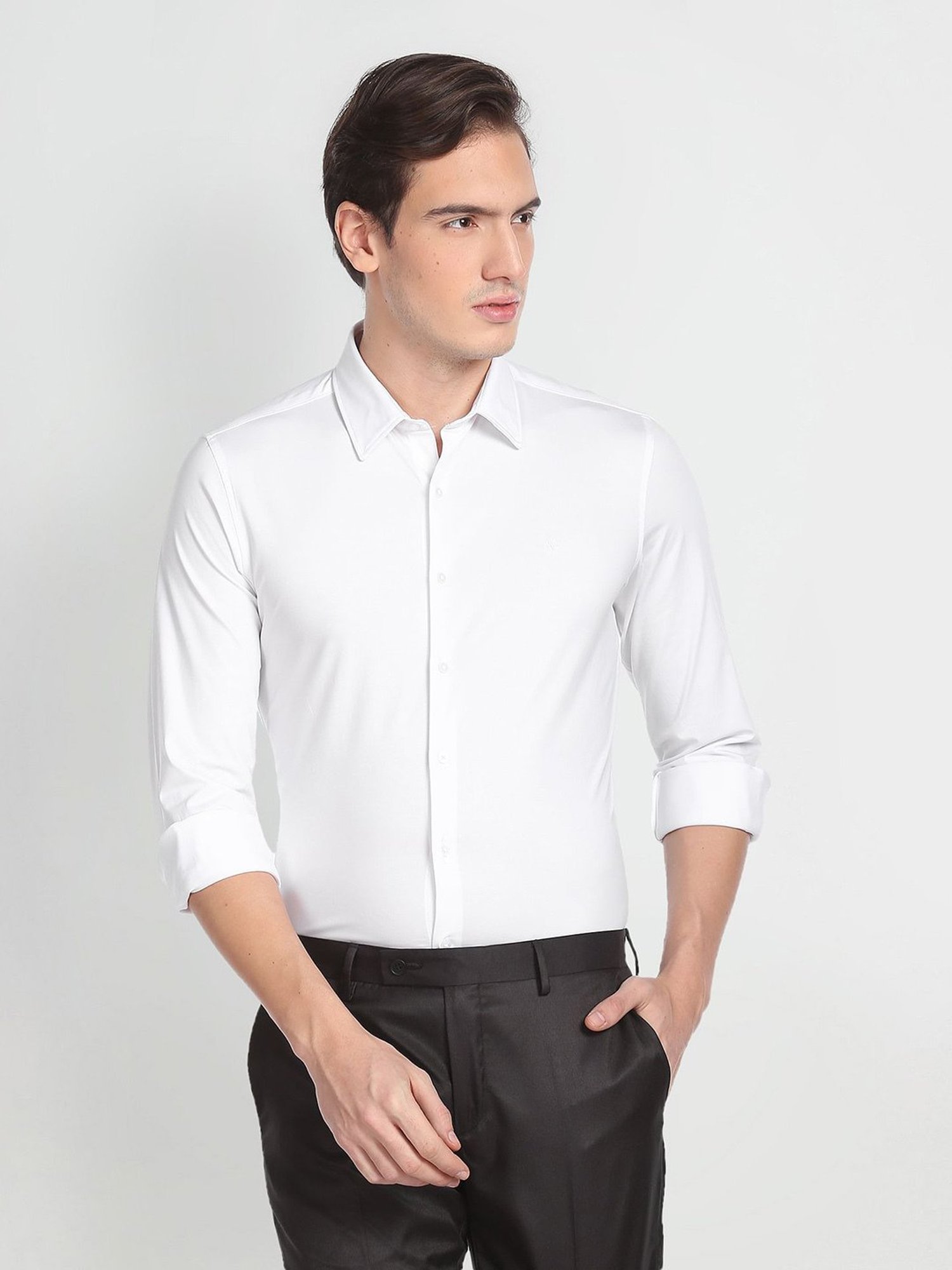 Arrow Sport Dark Green Cotton Slim Fit Shirt