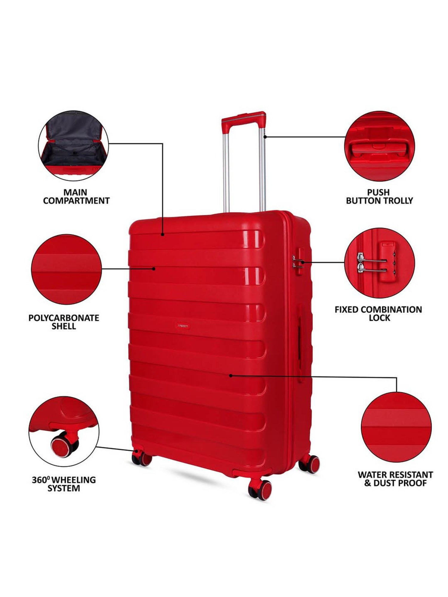 Perquisite Y2K Luxe Range Black Hard 20" Cabin Luggage