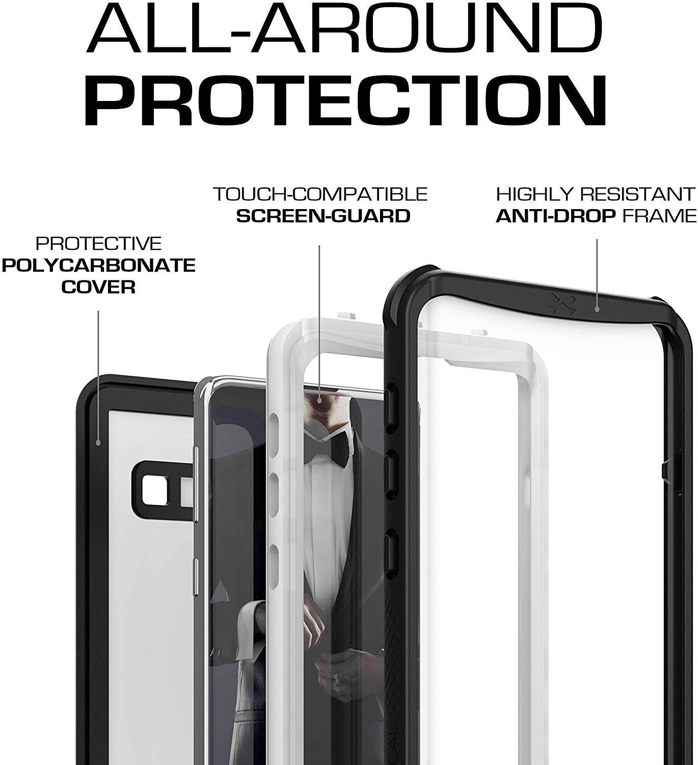 Ghostek Nautical Galaxy S10e Waterproof Case with Screen Protector Super Heavy Duty Protection Rugged Shockproof Full Body Underwater Watertight Seal Cover for 2019 Galaxy S10e (5.8 Inch) - (Black)