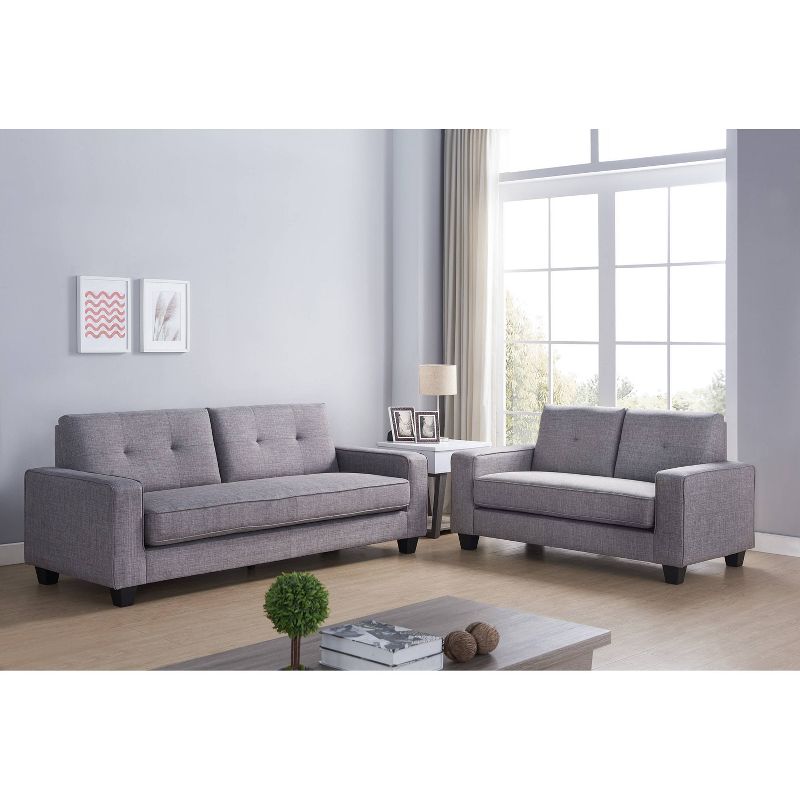 Druld Tufted Loveseat Tufted Leather Brown - Inspire Q