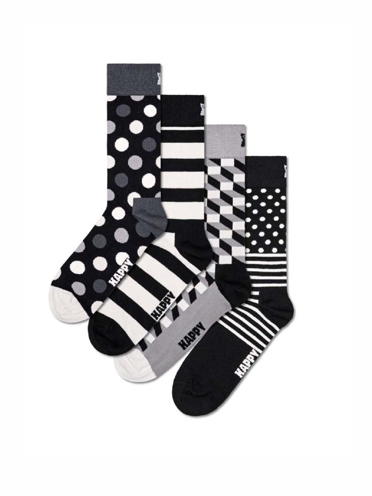 Happy Socks Classic Multicolor Cotton Printed Socks (41-46) - Pack of 4