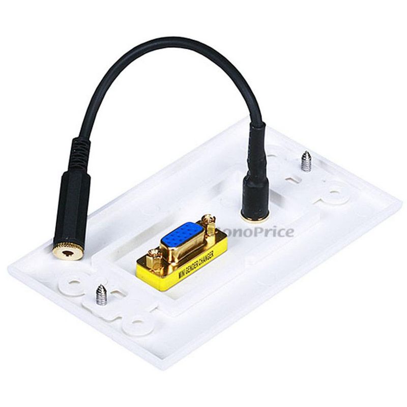 Monoprice Gold Plated SVGA + 3.5mm Stereo Audio Coupler Wall Plate