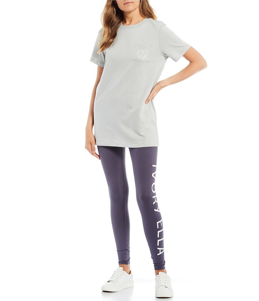 Ivory Ella Short-Sleeve Organic Cotton Logo Graphic Pocket Tee