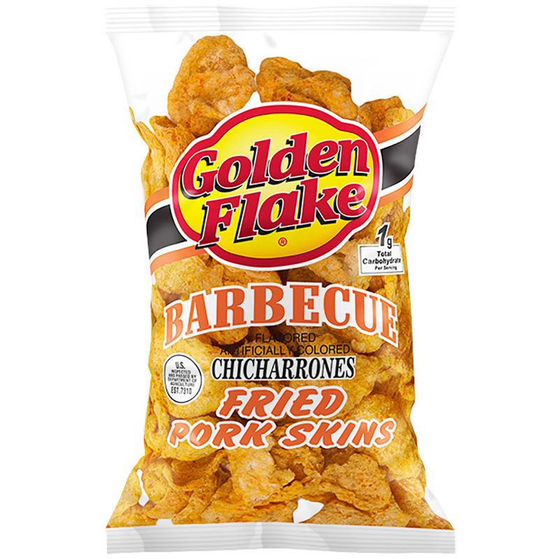 Golden Flake Barbecue Chicharrones Fried Pork Skins - 2oz