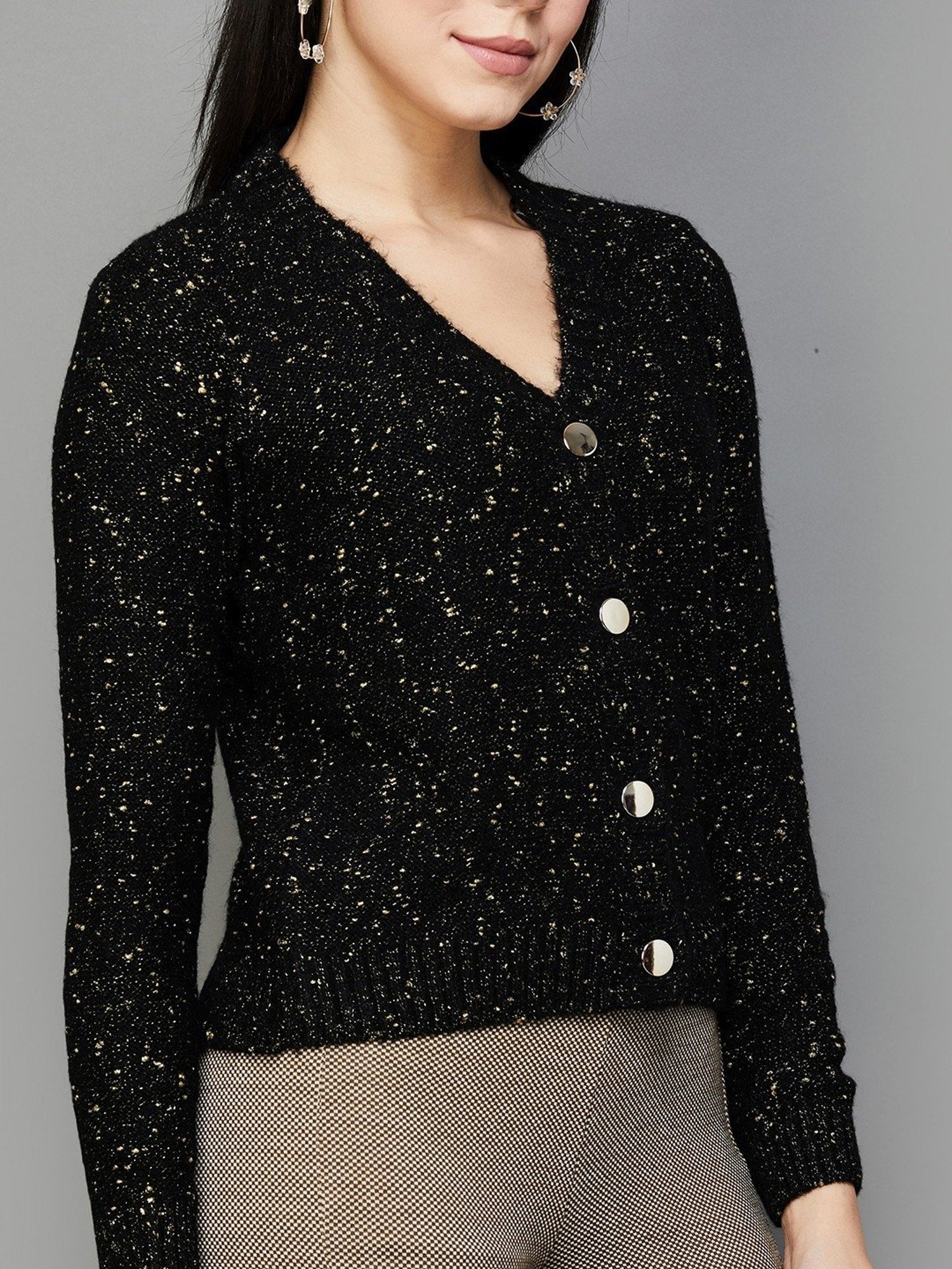 Code by Lifestyle Black Embellished Cardigan