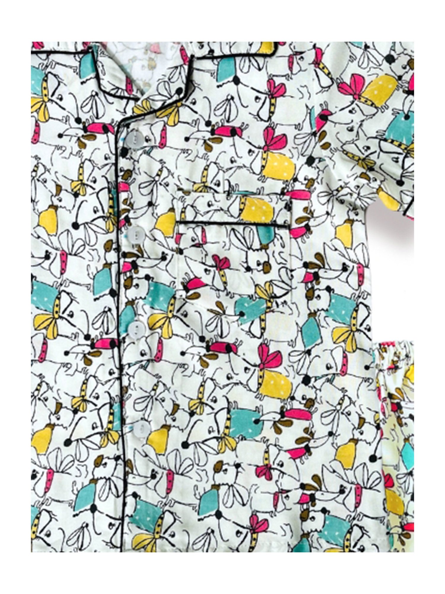 Tippy Top Boys White Printed Shirt with Pants