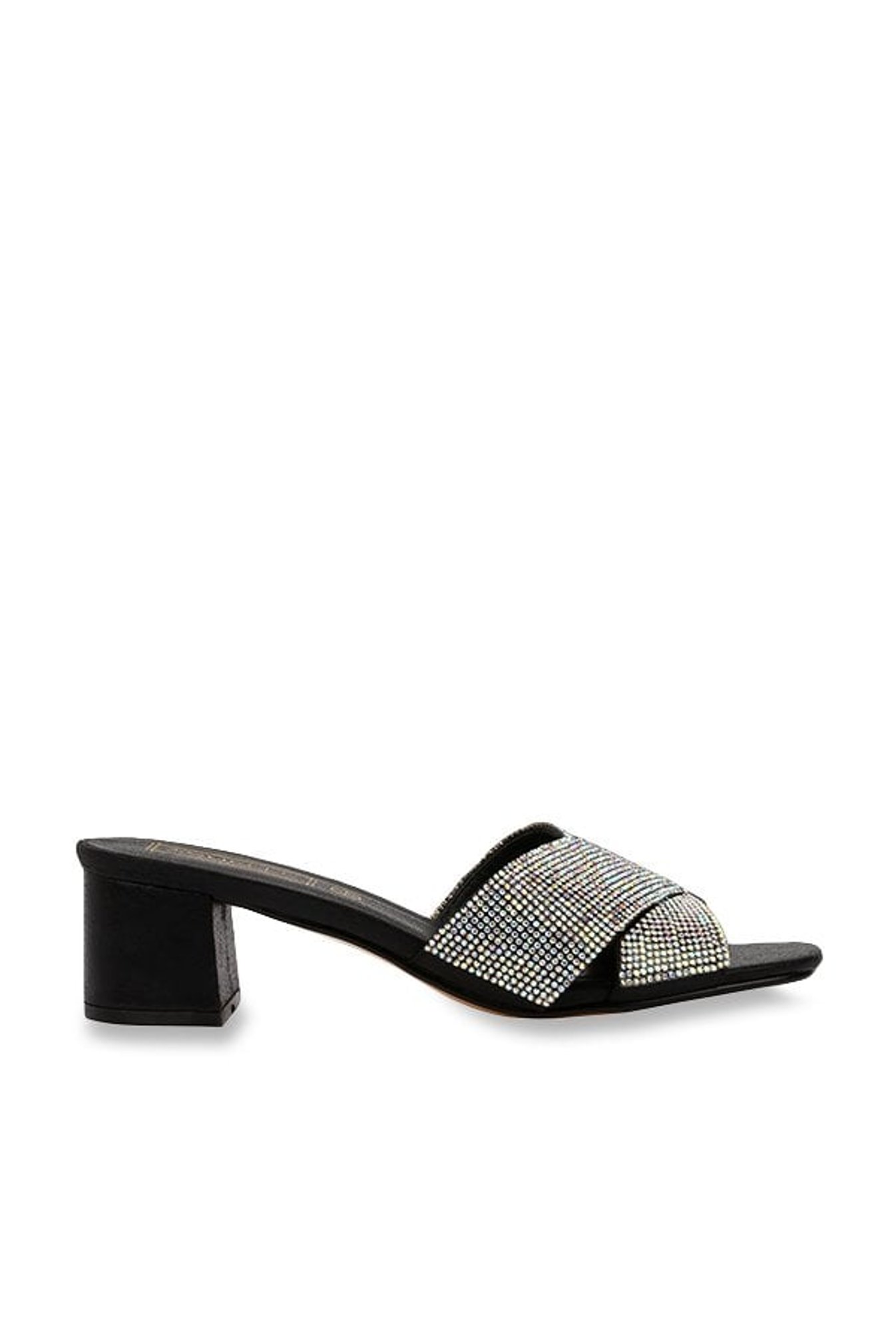 Truffle Collection Black Cross Strap Sandals
