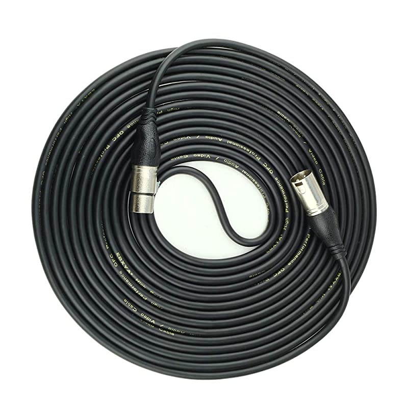 XLR Cable 25 Ft 2 Packs Premium DMX Cable Microphone Patch Cable 3Pin XLR Male to Female Black