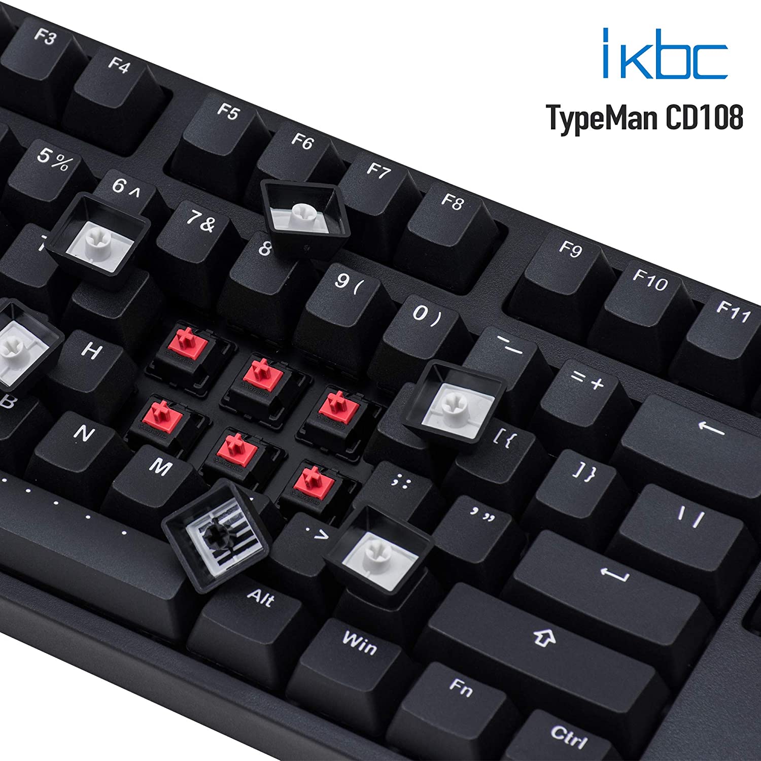 iKBC CD108 v2 Mechanical Keyboard with Cherry MX Clear Switch for Windows and Mac, Full Size Ergonomic Keyboard with PBT Double Shot Keycaps for Desktop and Laptop, 108-Key, Black, ANSI/US