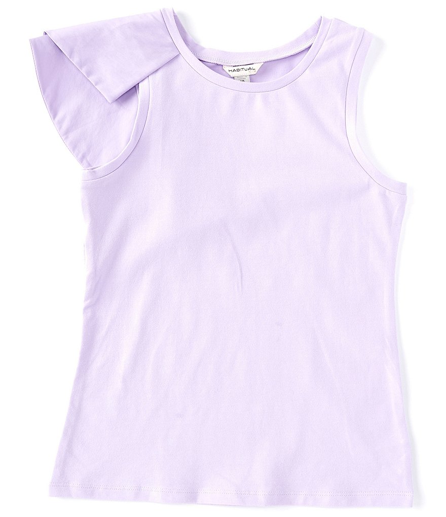 Habitual Big Girls 7-16 Asymmetrical-Ruffle Knit/Woven Tank Top