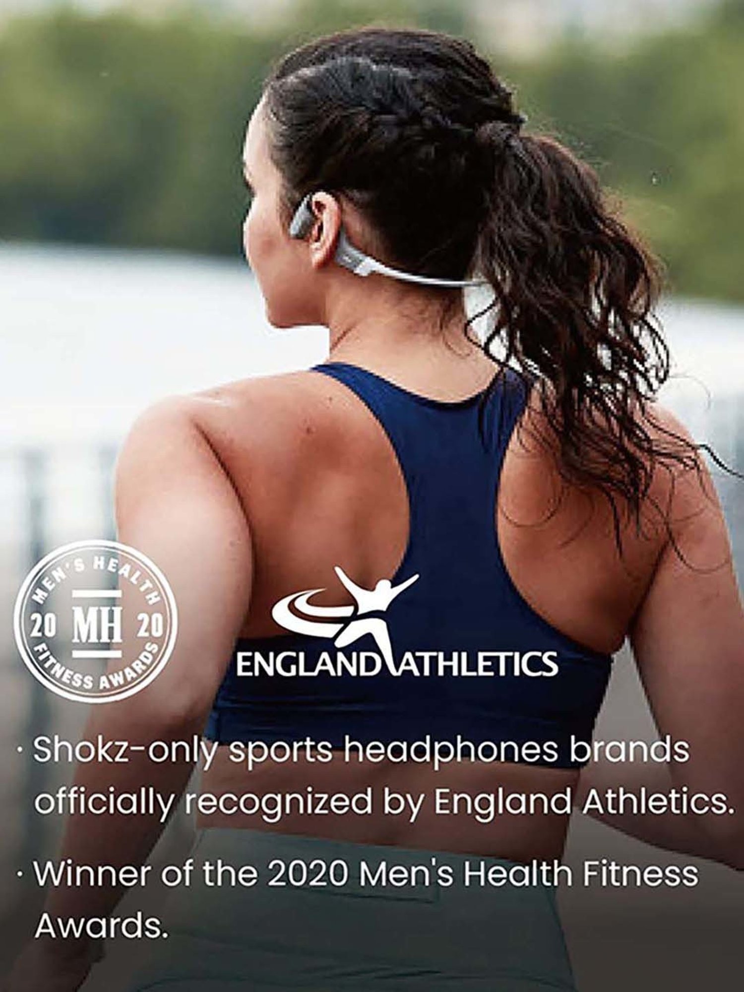 Shokz OpenRun Open-Ear Bluetooth Bone Conduction Sport Headphones (Grey)