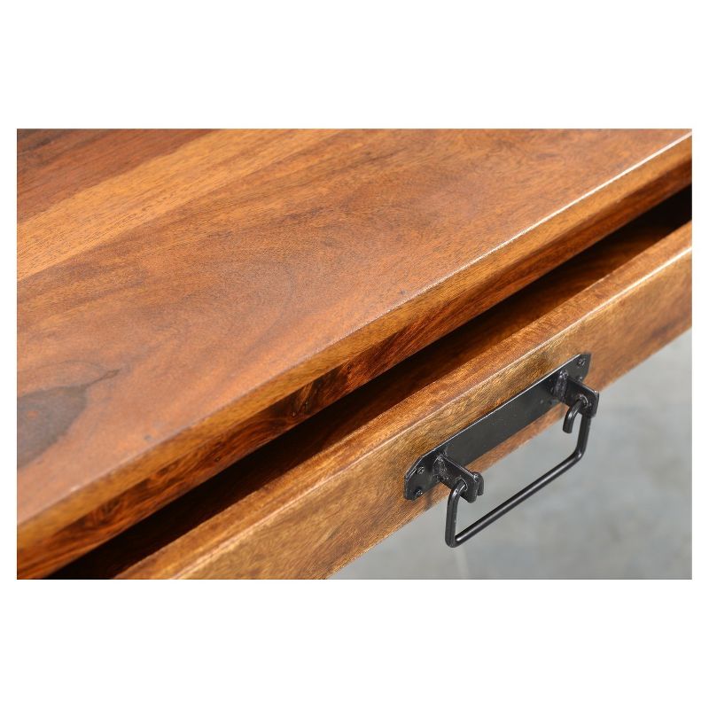 Solid Sheesham Wood 60" Console Table with Metal Legs - Timbergirl