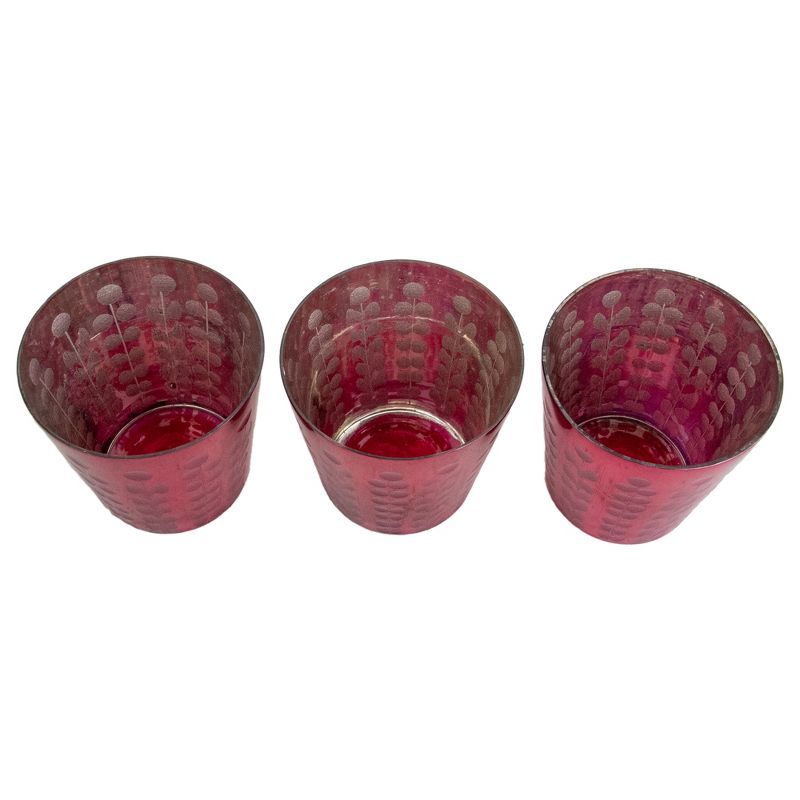 Napa Home & Garden Set of 3 Purple Glass Votive Candle Holders 4"