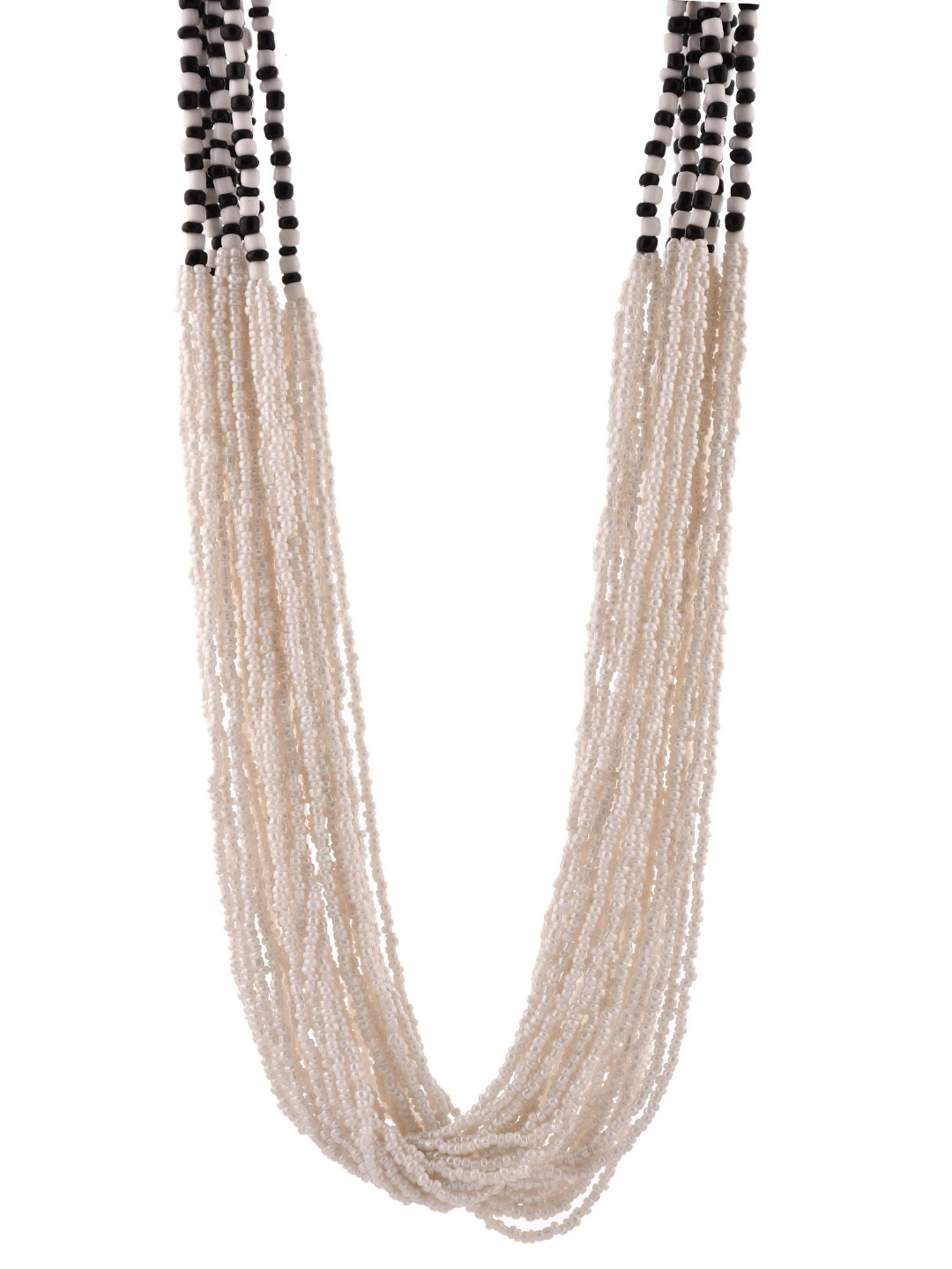 Imli Street White Long Beaded Handcrafted Necklace