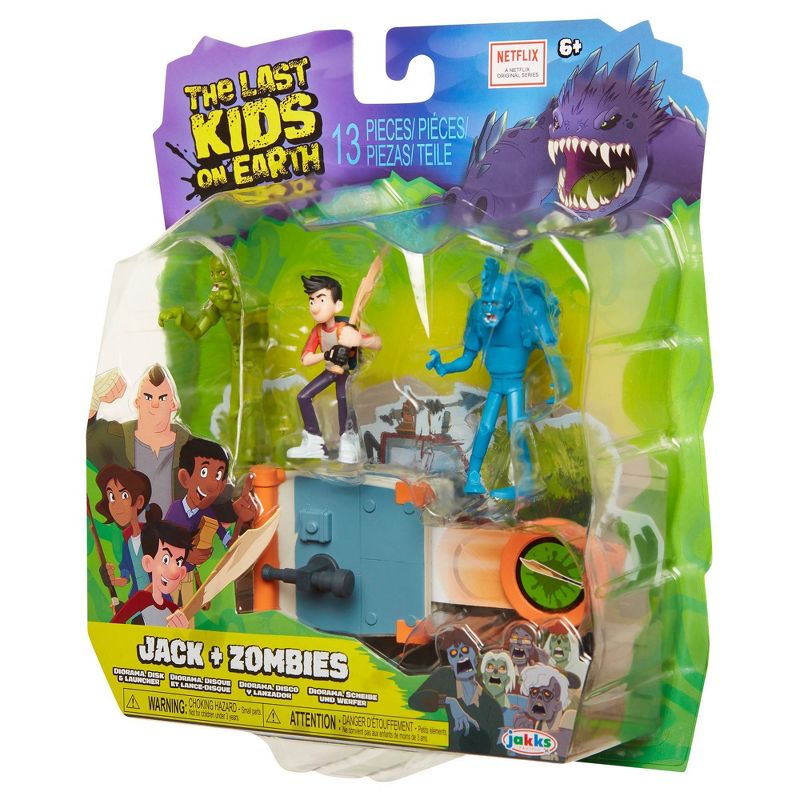 The Last Kids On Earth Jack Action Figure 2.5" - Hero Pack Playset with 2 Zombies & Disk Launcher