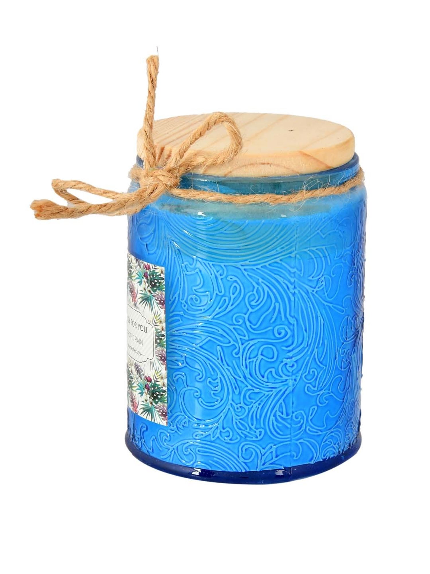 TAYHAA Blue Wax Aromatherapy Candle Jar With Lid