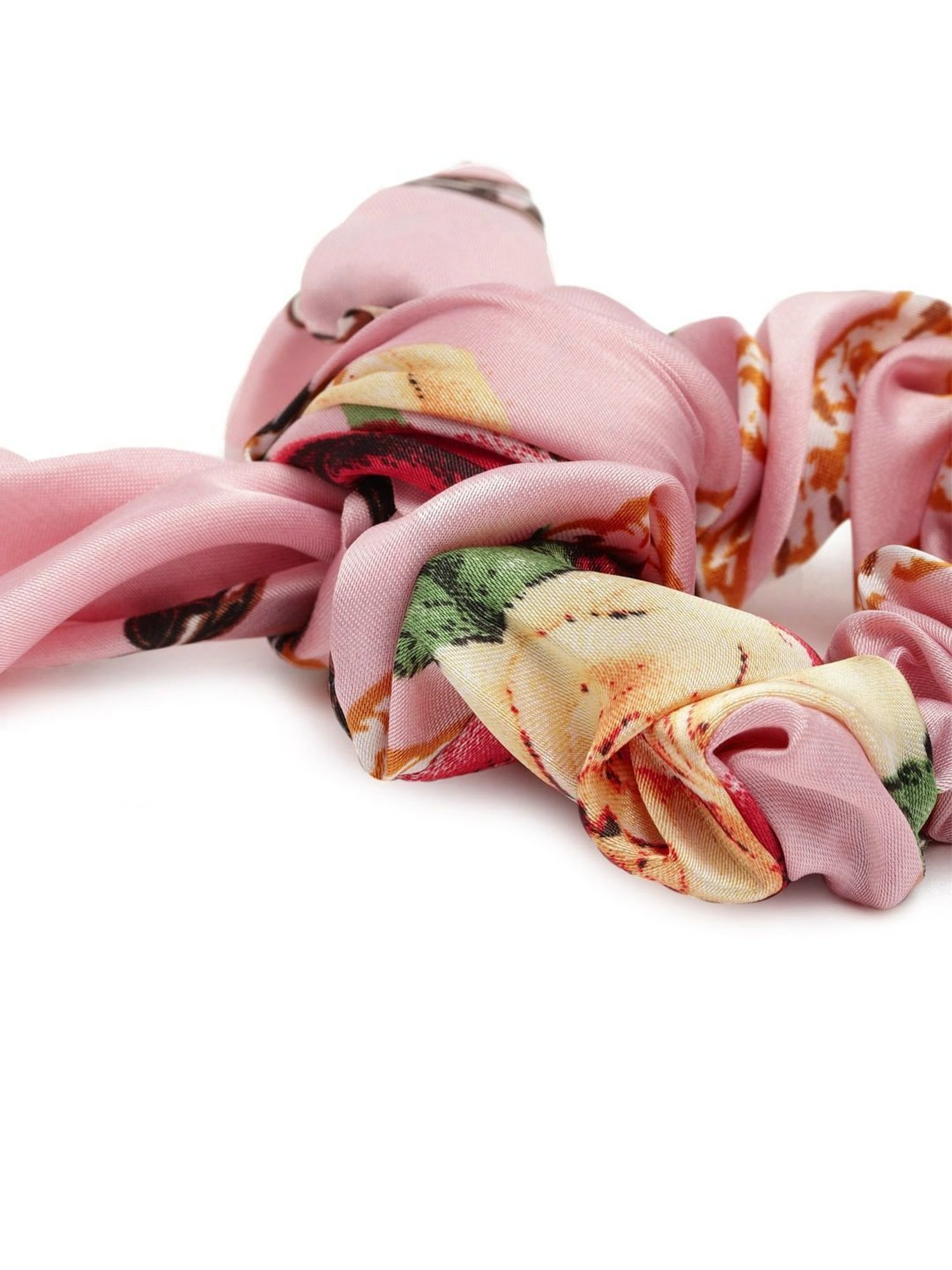 ToniQ White Printed Ponytail Holder Scrunchie