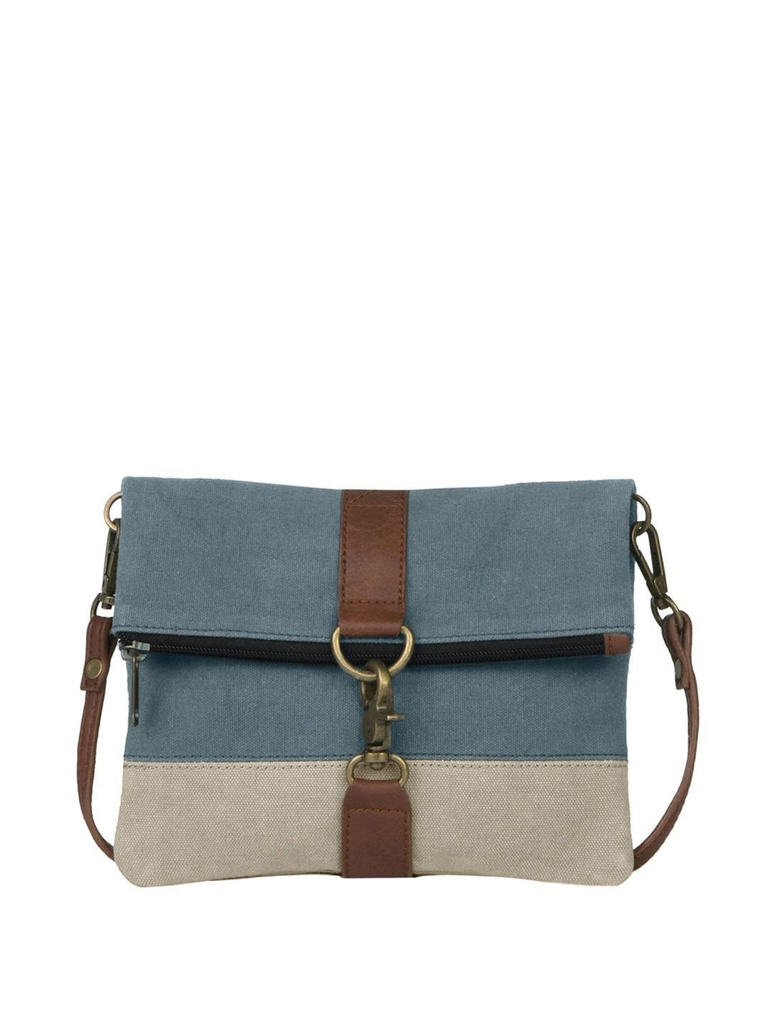 Mona B Blue Solid Small Sling Handbag