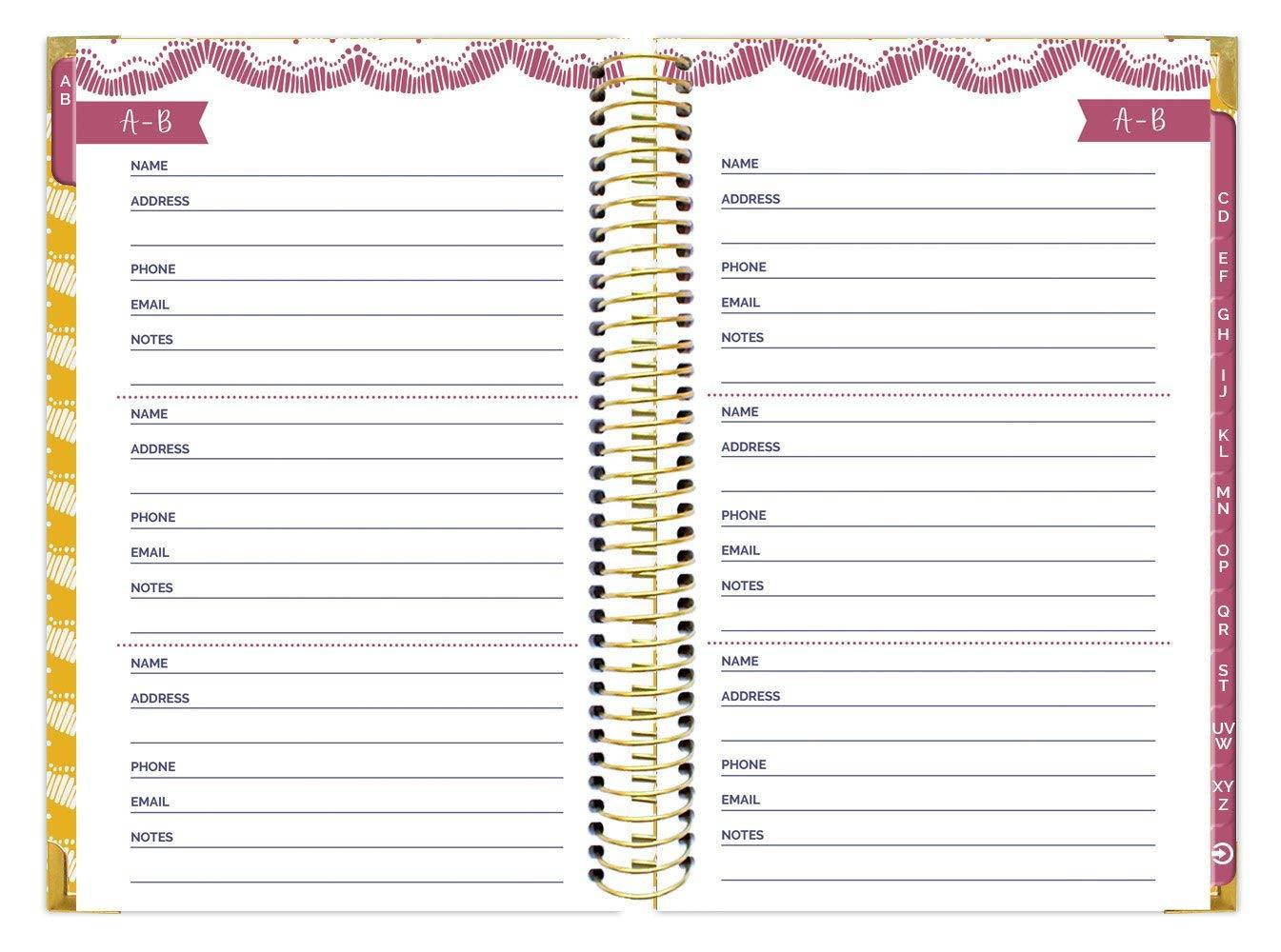bloom daily planners New and Improved Hardcover Contacts/Address Book - 6" x 8.25" - Vintage Floral