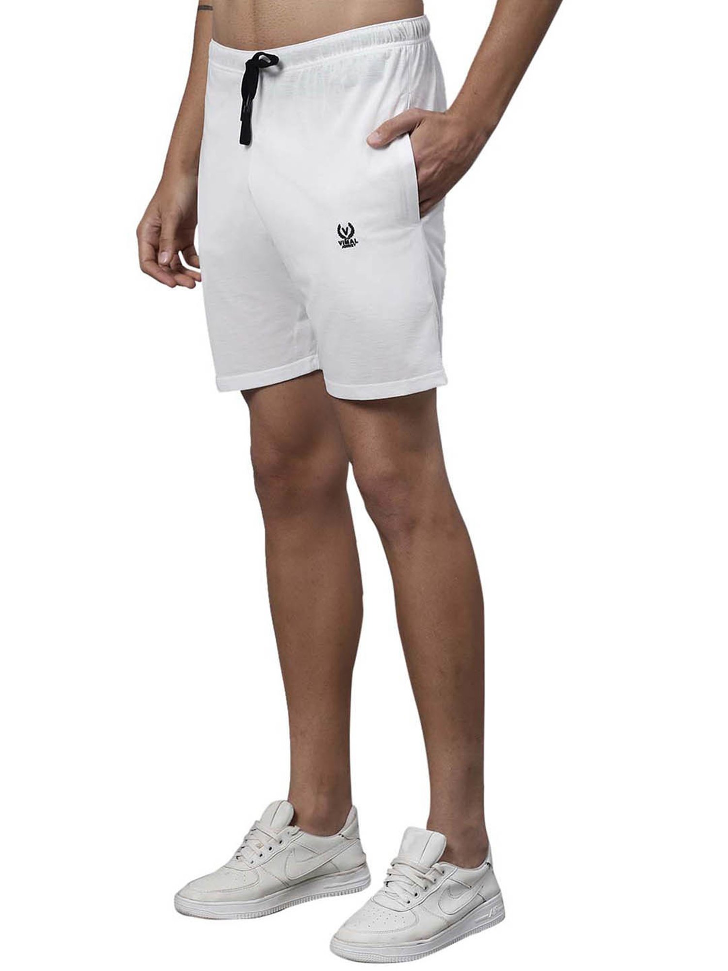 Vimal Jonney White Regular Fit Shorts