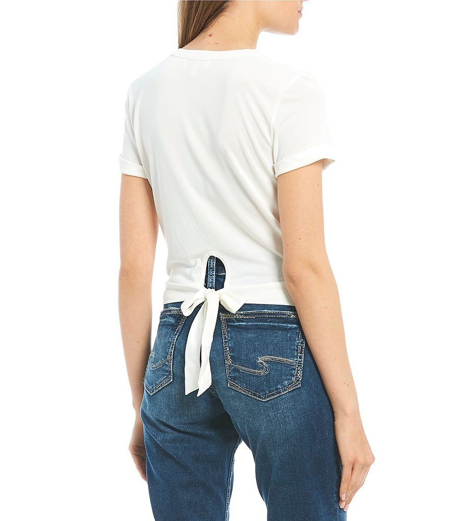 Love & Piece Twist-Front Tie Back Tee