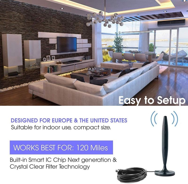 Digital TV Antenna for Indoor - HDTV Antenna with Amplifier Signal Booster for 4K HD Local Channels with Coaxial Cable Ultra High Definition TVs,Amplified 120 Mile Range Ultra 4K TV Antennas