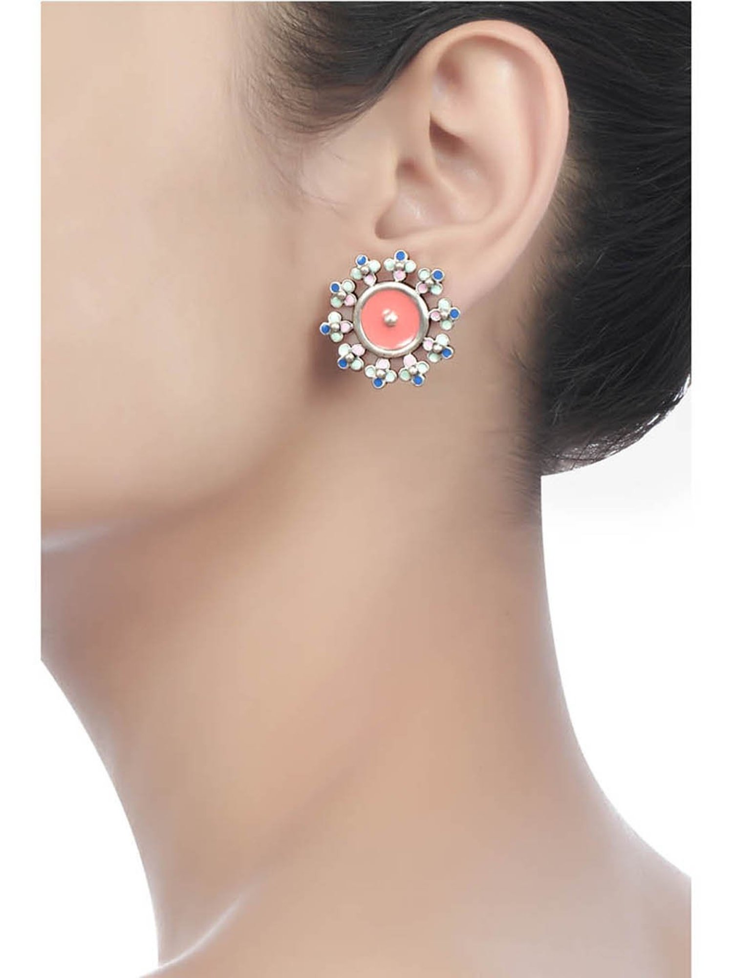 Tribe Amrapali Multi Chandrika Stud Earrings