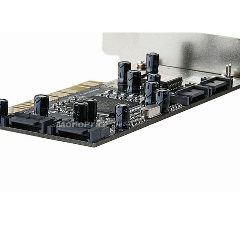 Monoprice 4-Port SATA Serial ATA PCI RAID Controller Card, Silicon Image