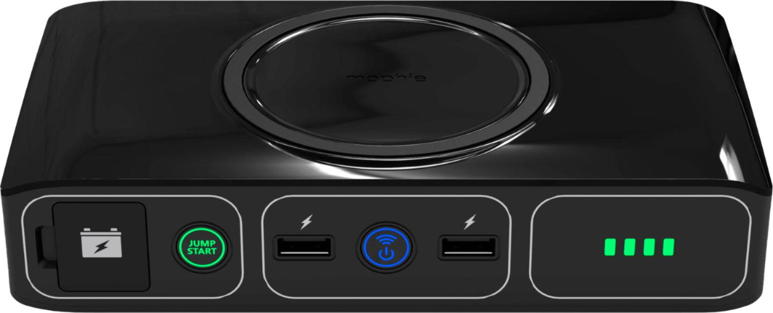 mophie - Powerstation Go Wireless Portable Car Jump Starter with AC Outlet and Wireless Charging - Onyx